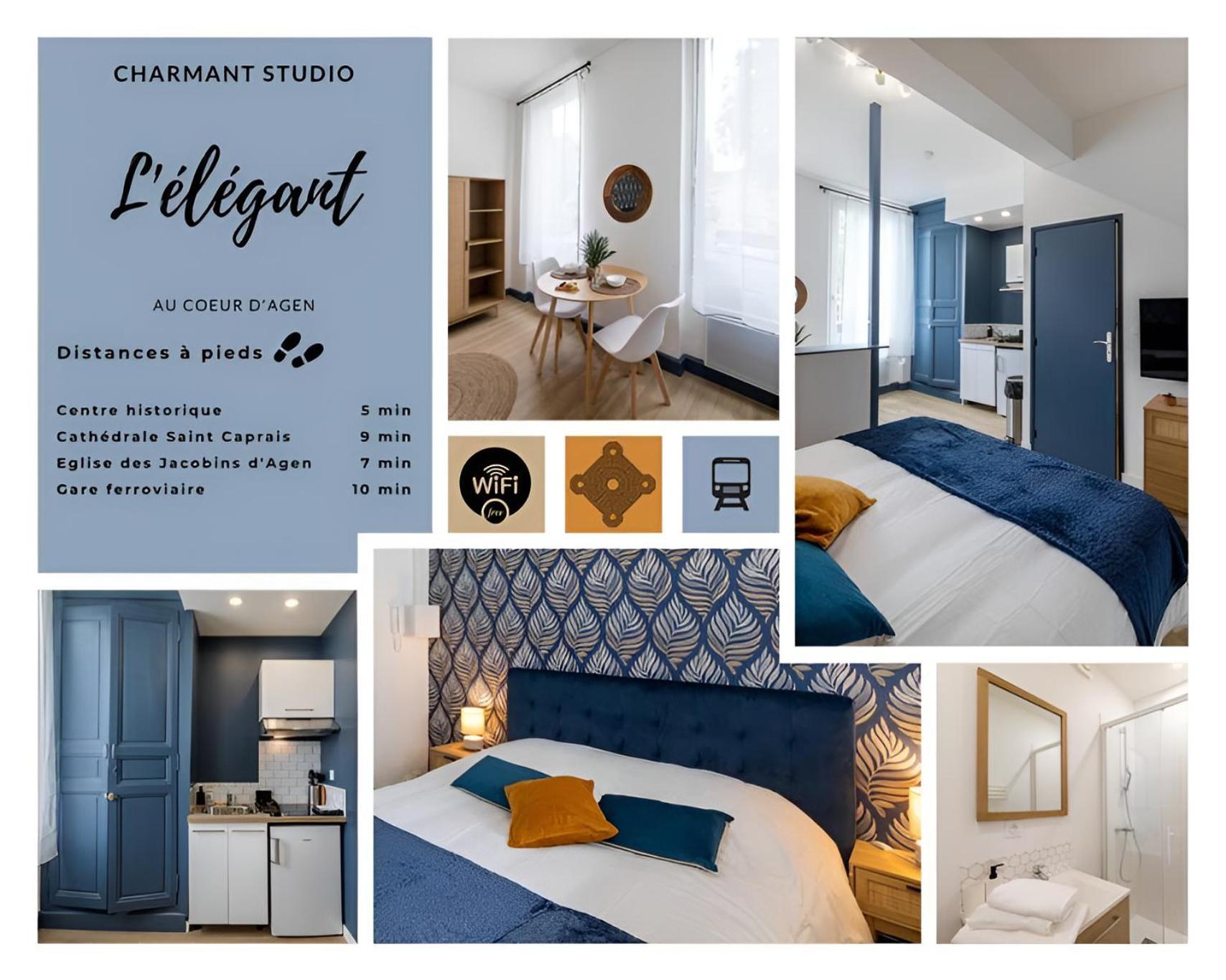 L'Elegant, Charmant Studio Hyper Centre Gare 800M Agen Dış mekan fotoğraf